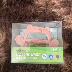 Petinube Silicone Wrist Teether Bear - Pink